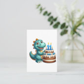 Dino 11. Geburtstag Telefonnummerkarte (Stehend Vorderseite)