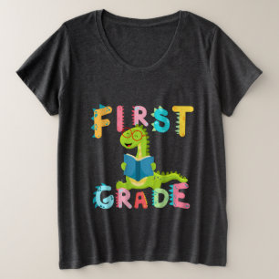 Dino 1. GRADE Schülerschule für Squad Große Größe T-Shirt