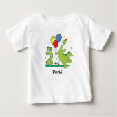 Dino 2. Geburtstag Baby T - Shirt (Vorderseite)