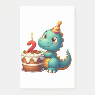 Dino 2. Geburtstag Post-it Klebezettel