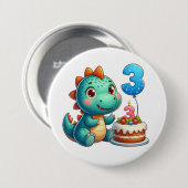Dino 3. Geburtstag Button (Vorne & Hinten)