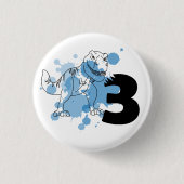 Dino 3. Geburtstag Button (Vorderseite)