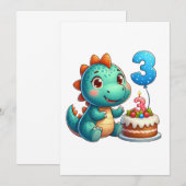 Dino 3. Geburtstag Einladung (Vorne/Hinten)