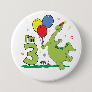 Dino 3. Geburtstagskarte Button