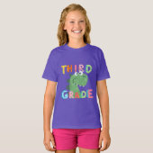 Dino 3. GRADE Squad Lehrerin Schülerschule T-Shirt (Vorne ganz)