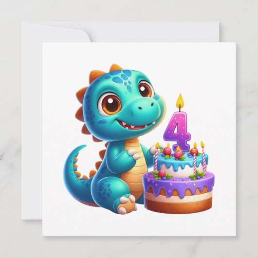 Dino 4. Geburtstag (Vorderseite)