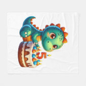 Dino 5. Geburtstag Fleecedecke (Vorderseite (Horizontal))
