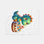 Dino 5. Geburtstag Fleecedecke (Vorderseite (Horizontal))