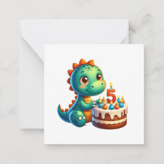 Dino 5. Geburtstag Mitteilungskarte