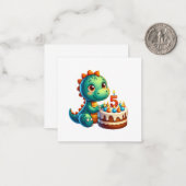 Dino 5. Geburtstag Mitteilungskarte (Vorderseite/Rückseite Beispiel)