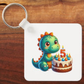 Dino 5. Geburtstag Schlüsselanhänger (Vorderseite)