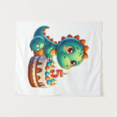 Dino 5. Geburtstag Wandteppich (Vorderseite (Horizontal))
