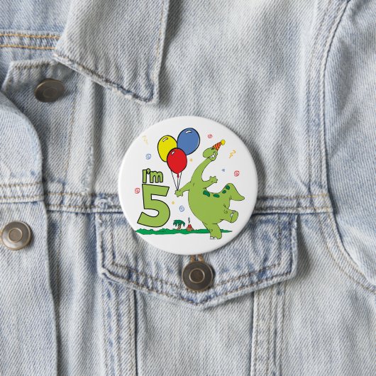 Dino 5th Birthday Button (Beispiel)
