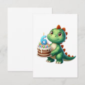 Dino 6. Geburtstag RSVP Karte (Vorne/Hinten)
