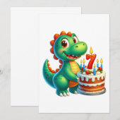 Dino 7. Geburtstag Einladung (Vorne/Hinten)