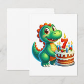 Dino 7. Geburtstag Einladung (Vorne/Hinten)
