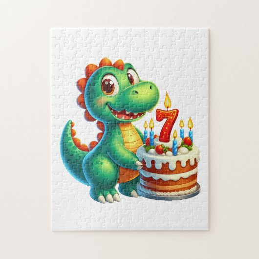Dino 7. Geburtstag Puzzle (Vertikal)