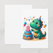 Dino 8. Geburtstag Begleitkarte (Vorne/Hinten)