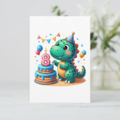 Dino 8. Geburtstag Begleitkarte (Stehend Vorderseite)
