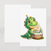 Dino 9. Geburtstag RSVP Karte (Vorne/Hinten)