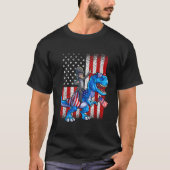 Dino Abraham Lincoln 4. Juli Boys American Fla T-Shirt (Vorderseite)