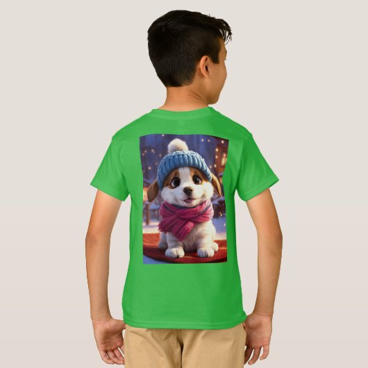 Dino Adventure Green T-Shirt for Boys: Ein stilvol (Schwarz voll)