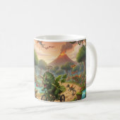 Dino Adventure Race Kaffeetasse (VorderseiteRechts)