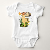 Dino Alphabet für Babys mit Namen Ausgehend von F Baby Strampler (Vorderseite)