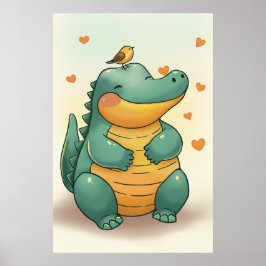 Dino and Little Bird Poster