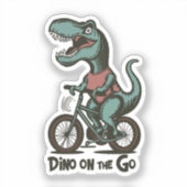 Dino auf Achse Aufkleber (Vorderseite)