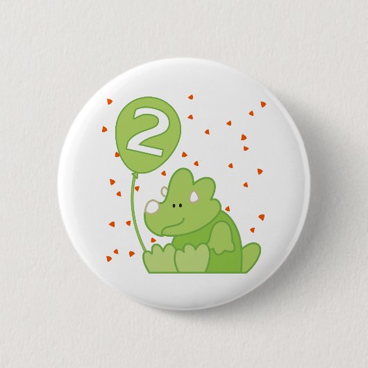 Dino Baby 2. Geburtstag Button (Vorderseite)