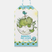 Dino Baby Dusche Aquarellhaut - Tag Geschenkanhänger (Vorderseite)