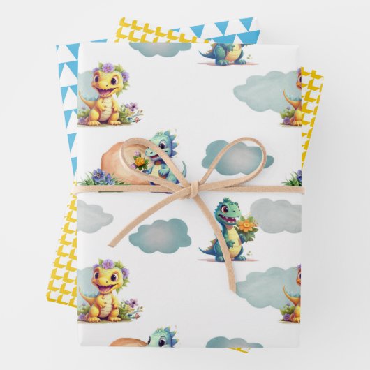 DINO BABY IN DER KÜCHE GESCHENKPAPIER SET (Beispiel)
