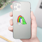 Dino Barfing Rainbows Sticker (Telefon)