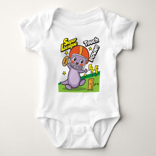 Dino Baseball Baby Strampler (Vorderseite)