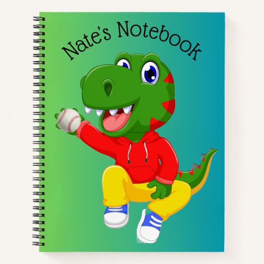 Dino Baseball Custom-Notebook Notizblock (Vorderseite)