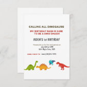 Dino Bash Einladung (Vorne/Hinten)