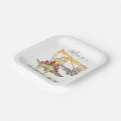 Dino Bau von drei Rex-Paper-Tellern Pappteller (Gewinkelt)