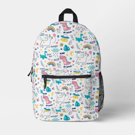 Dino Bedruckter Rucksack (Vorderseite)