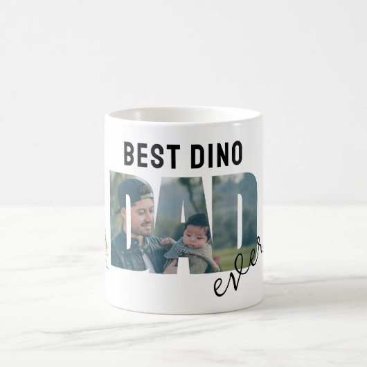 Dino Best Dad Ever Personalized Photo Kaffeetasse (Mittel)