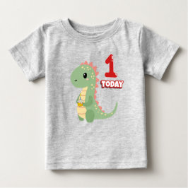 Dino Birthday 1 Heute Baby T-shirt