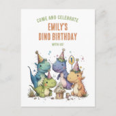 Dino Birthday Bash Postkarte (Vorderseite)