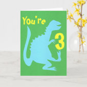 Dino Birthday Card 3 Karte (Gelbe Blume)