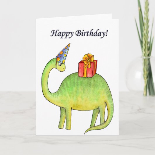 Dino Birthday Card Karte (Vorderseite)