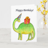 Dino Birthday Card Karte (Gelbe Blume)