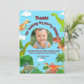 Dino Birthday Danke Karte - Kinder (Stehend Vorderseite)