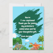 Dino Birthday Danke Karte - Kinder (Rückseite)