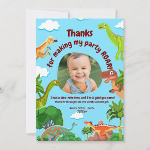 Dino Birthday Danke Karte - Kinder