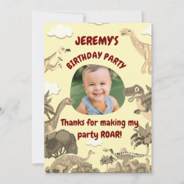 Dino Birthday Danke Karte - Kinder