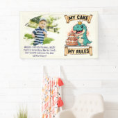 Dino Birthday King My Cake My Rules Banner (Insitu)